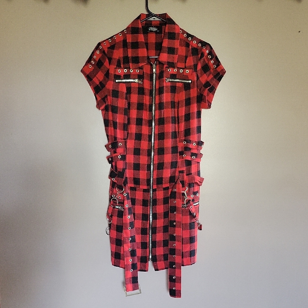 Alternative Red Tartan Mini Dress